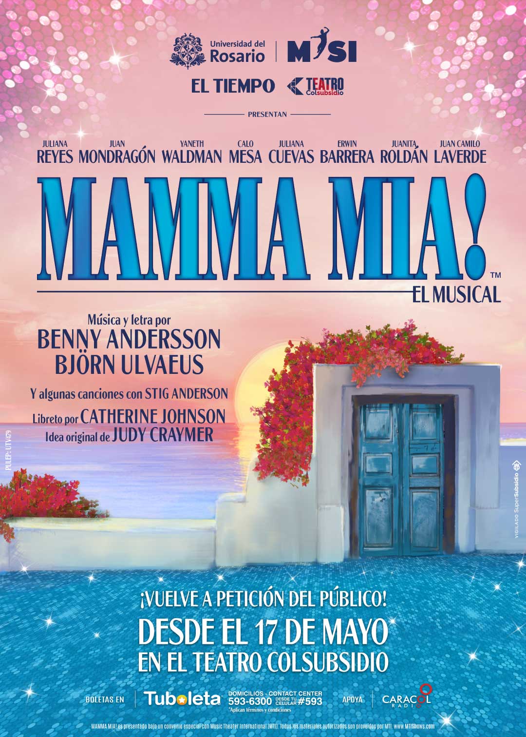 Afiche MammaMia Bogotá
